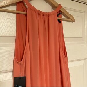 NEW Guess‎ Marciano Coral Salmon Halter Sleeveless Blouson Pleated Dress S